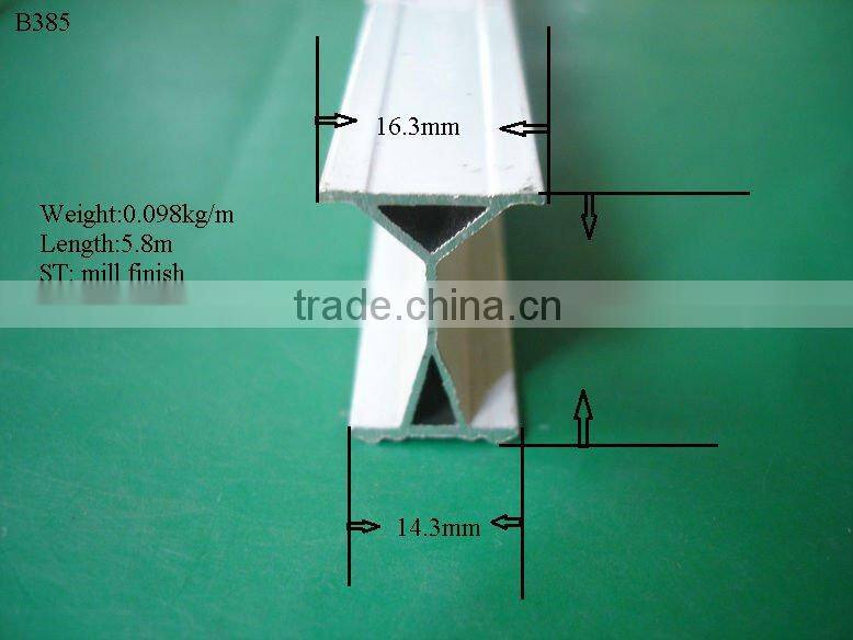 16.3mm*23.5mm*14.3mm aluminum bending rail profile for curtain