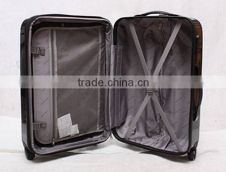 stock ABS+PC 3pcs expandable carry on rolling trolley luggage set