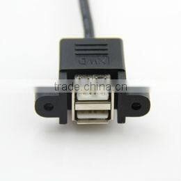 Bulkhead Dual Mount Panel USB 2.0 A Female to Dupont 2.54mm 2*5P Housing Cable