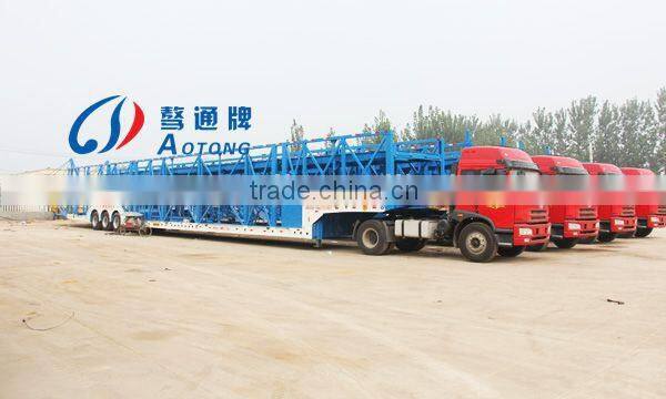 Second hand 2 axles 8 units vehicle transporting used car carrier chaasis/trailer for sale