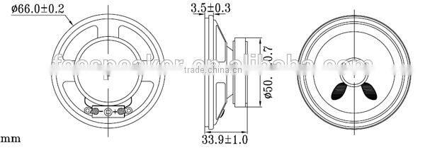66mm 4ohm 10W audio speaker with full range