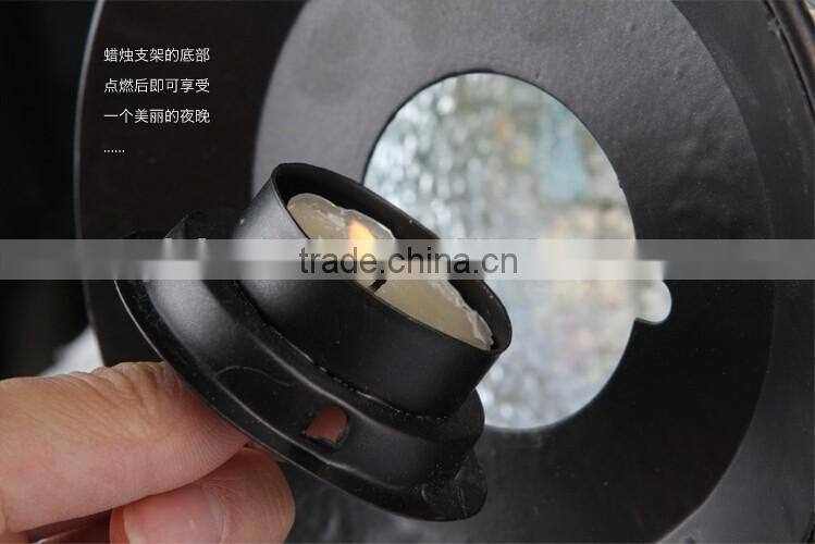 Snowman Shape Mosaic Glass Hanging Lantern for Christmas Outdoor Decoration