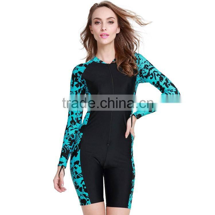 2016 top selling sun protection one piece swimsuit women