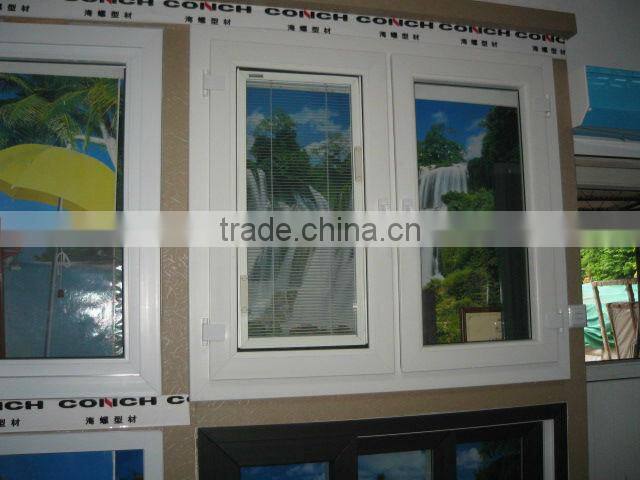 American style pvc windows with built in blind, pvc casement windows