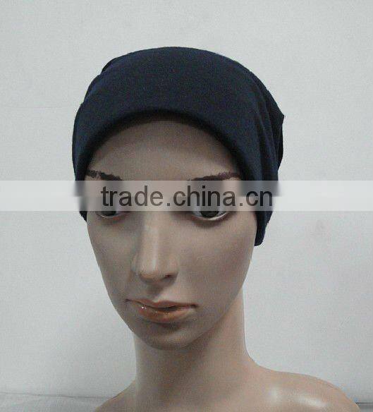 C002 plain tube underscarf with stiff on front,cotton underscarf and hats