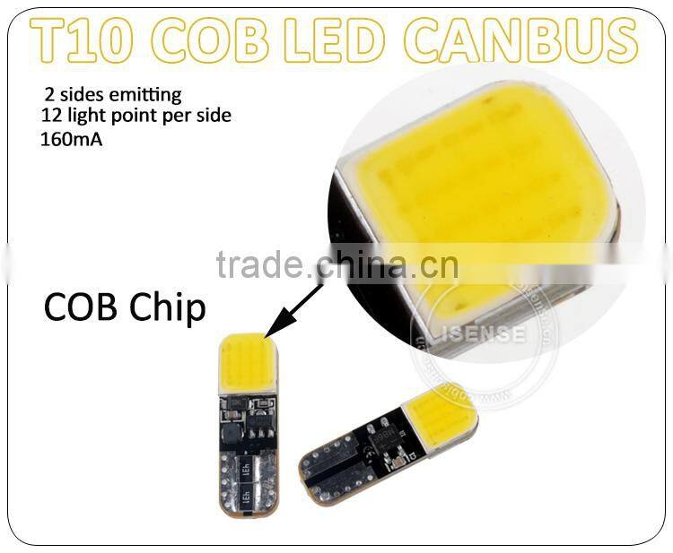 Plasma Red T10 w5w wedge auto interior accessories 12v canbus T10 COB*2 cob led bulb