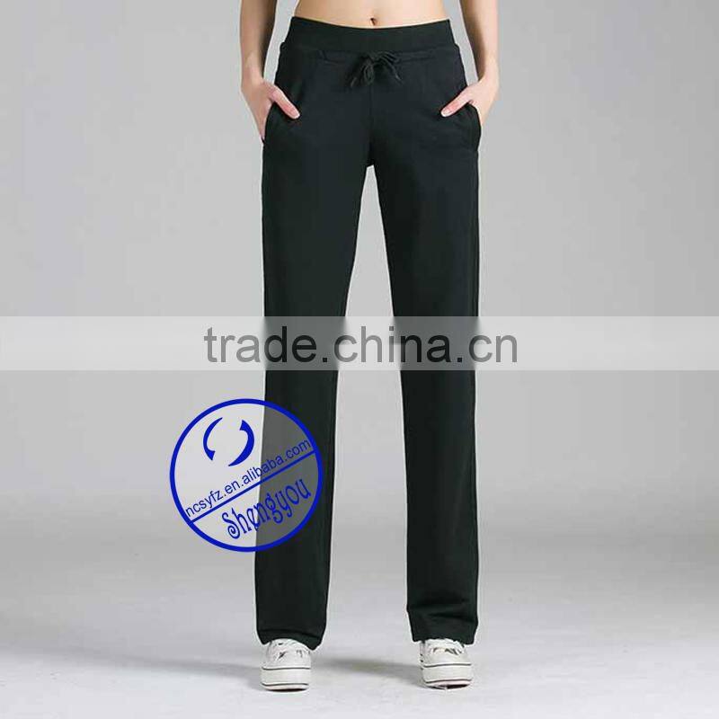 Wholesale custom 100% polyester blank women yoga sweat pants