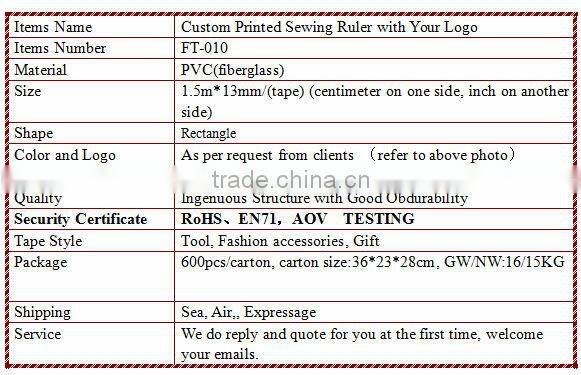 Custom Printable tape measure for sewing with Your Logo or Name