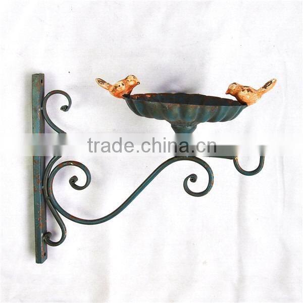 Vintage cast iron wall mounted shelf bracket with hooks