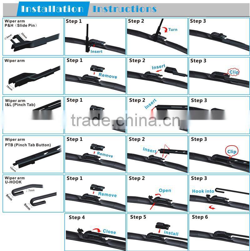 Hybrid wiper blade , Rubber strip wiper blade T190