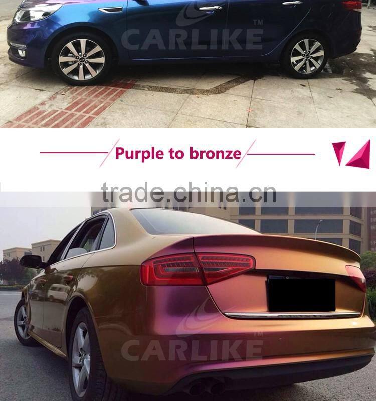 CARLIKE Stylish Air Bubble Free Chameleon Purple Film Car Body Stickers