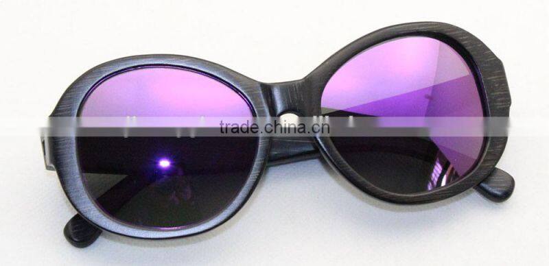 JM571 Handmade Polarized Purple Mirror Lens Bamboo Wood Sunglasses China