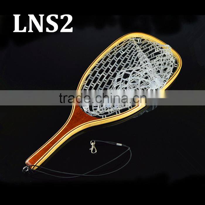 Ghost wooden fly fishing landing net