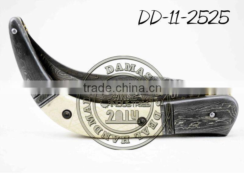 Damascus Steel Folding Knife DD-11-2524B