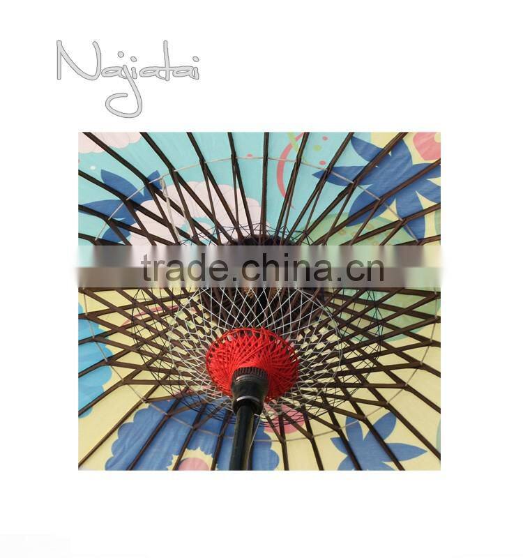 Kanzashi Colorful Hand Painted Handmade Japanese Colth Paper Umbrella