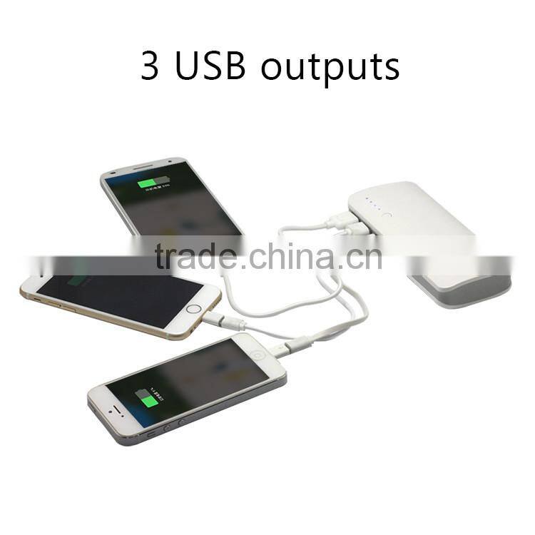 High quality real capacity 10000mah 3 usb phone power bank