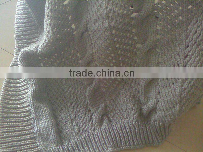 Fat Acrylic Cable Knitting Throw Blanket