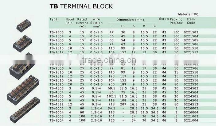 stationary big electric current terminal block connector XTB7-2505