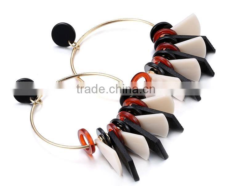 2016 big hoop fashion earing acrylic resin new design earing jewelry