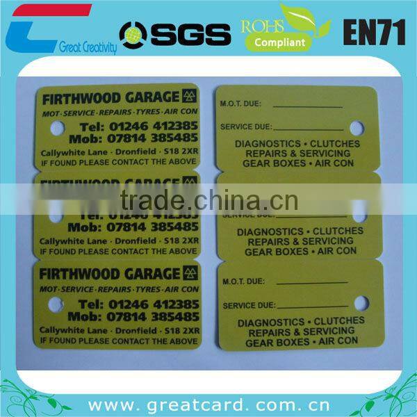 Triple 54*28mm Key Tag Card breakable