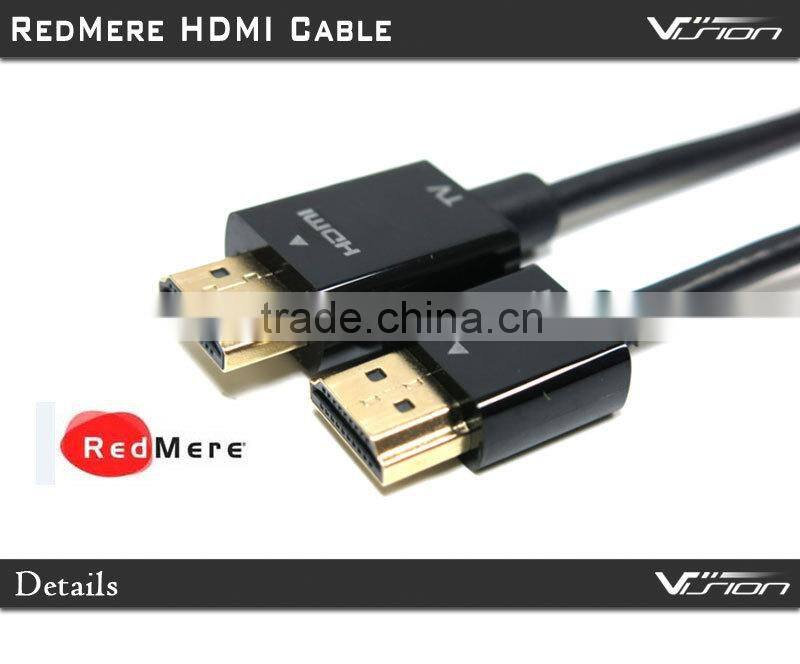 High performance 3FT 34AWG RedMere HDMI Cable with gold plated