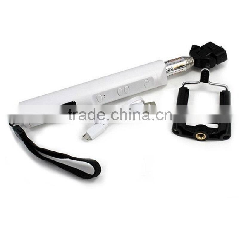 2015 New Promotion Handheld Wireless Bluetooth Shutter or Cable Selfie Stick Monopod Extendable For Phone