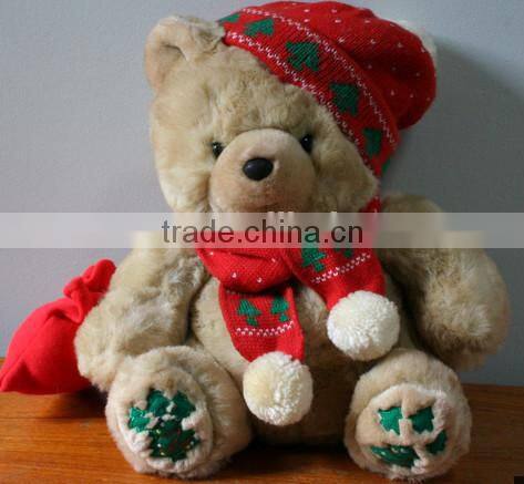 2015 christmas decoration plush teddy bear toys/christmas teddy bear toys
