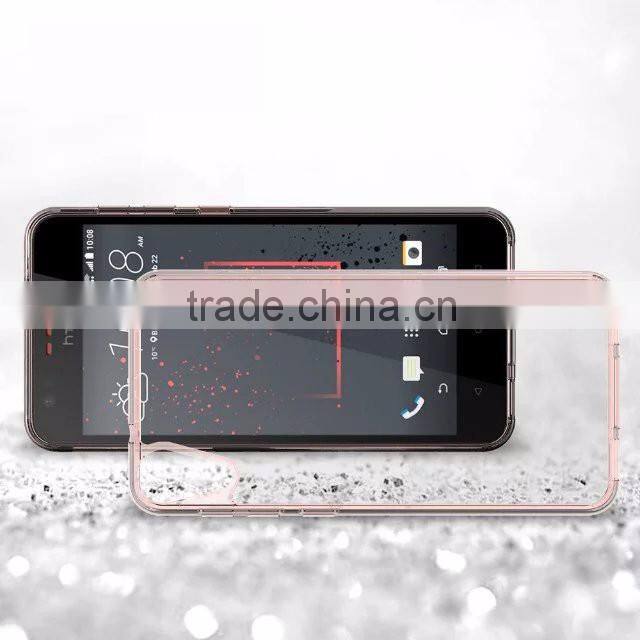 Samco Premium Soft TPU Bumper + Hard PC Clear Back Panel Mobile Phone Case for HTC Desire 825