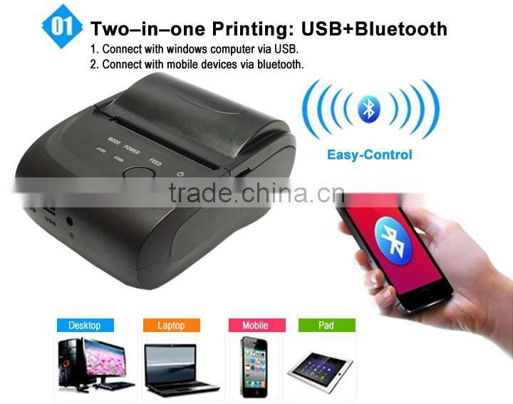 Support Thai Printing Mobile Receipt Printer Wireless Bluetooth Printer Pos System IMP006