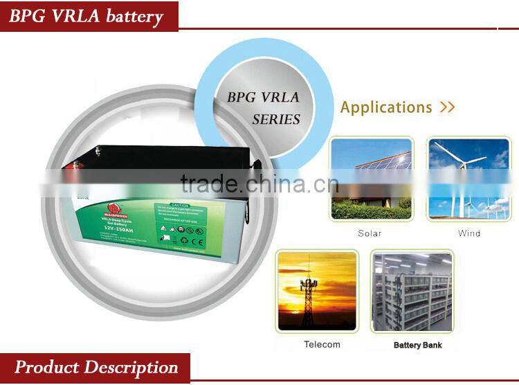 maintenance free lead acid sealed solar system 12v 150ah de bateria de gel