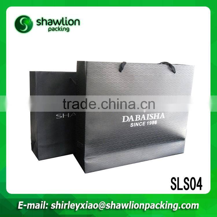 2015 China factory custom black paper bags for gifts