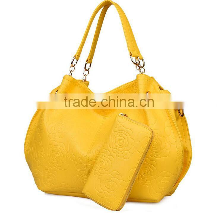 Soft Rose Tote Bag Metal Chain Connected Shoulder Strap Famous Designer Handbag