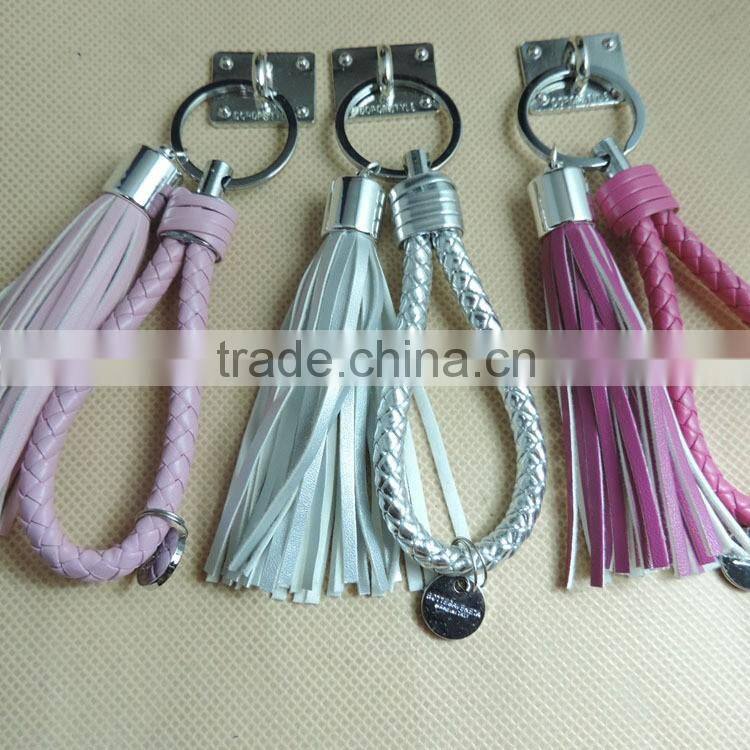 Decoration tassel key ring car wholesale keychain leather