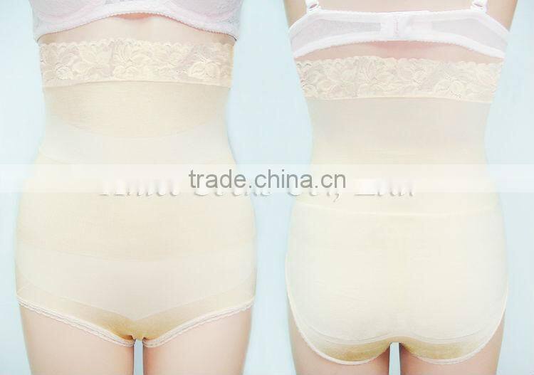 LBS-367 SEAMLESS BAMBOO CHARCOAL SLIMMING seamless transparent pants HEALTH BRIEFS AND LACE A SIDE.