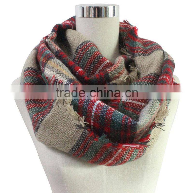 hot selling 2015 brand name tartan plaid oversize viscose fashion scarf, lady scarf