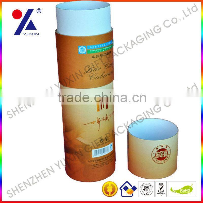 customized paper tube gift box for wine packing ,strong and durable for wine packing,customized printing and design