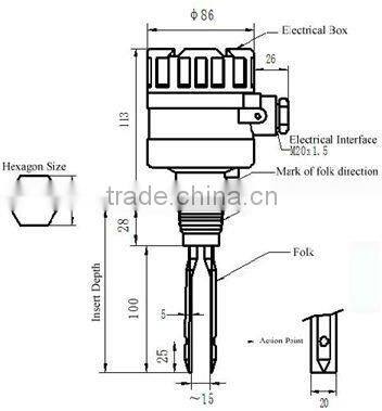 Turning fork level Switch