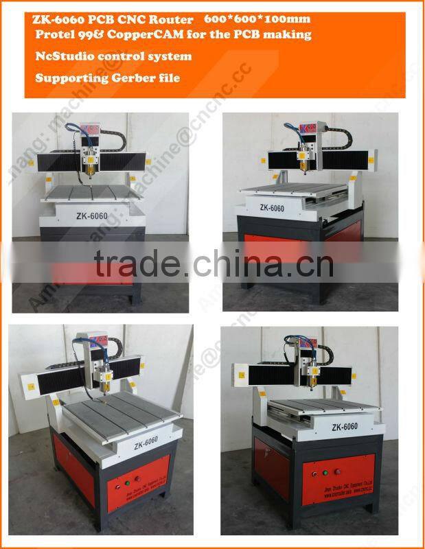 600*600mm Cheap PCB CNC Router Protel99&CopperCAM Software ZK-6060