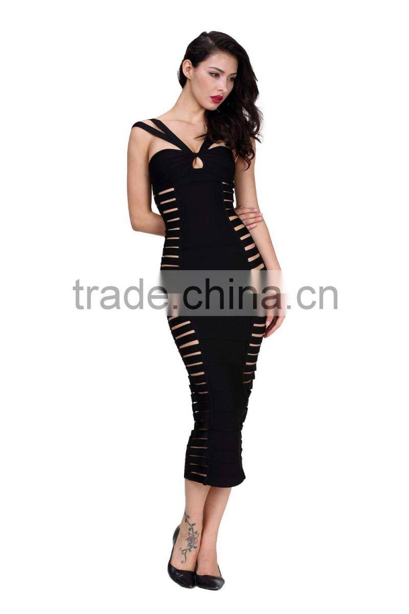newest most popular sexy strap hollow out bodycon good strect one piece bandage women wear