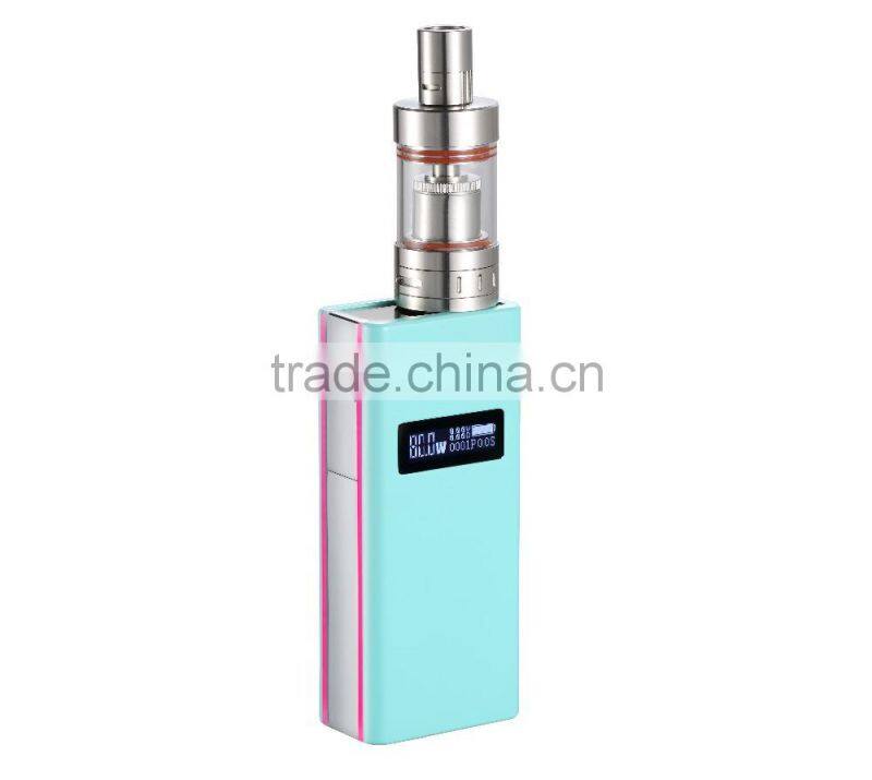 newest temperature control e cig 80W box mod kit beautiful e cig 80W Kit vape 80W kit