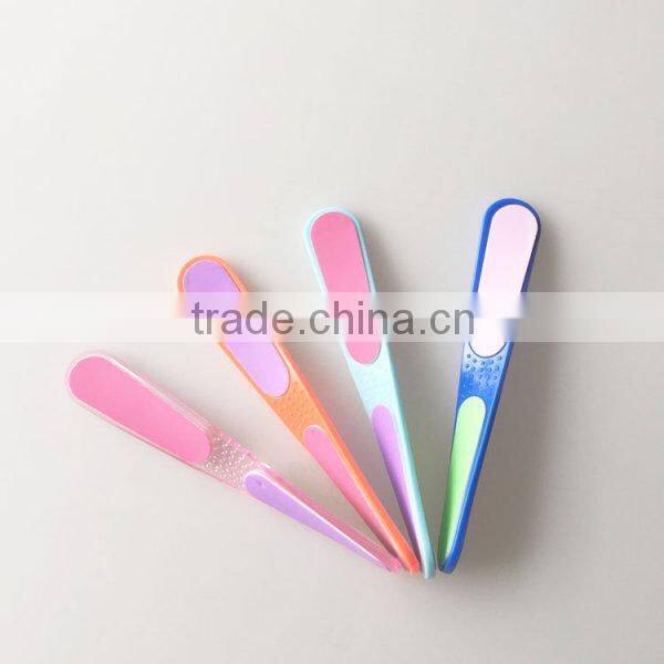 Free sample new style custom triangle printed 6 way nail polish buffer plastic disposable nail buffer nail file supplier