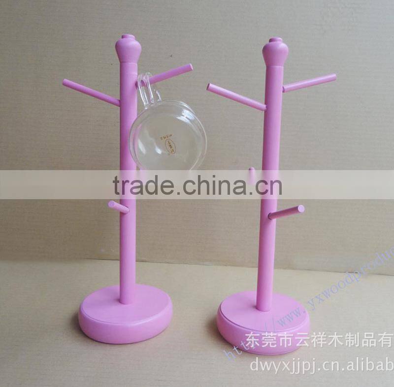 kitchen item wooden cup display rack hanging item