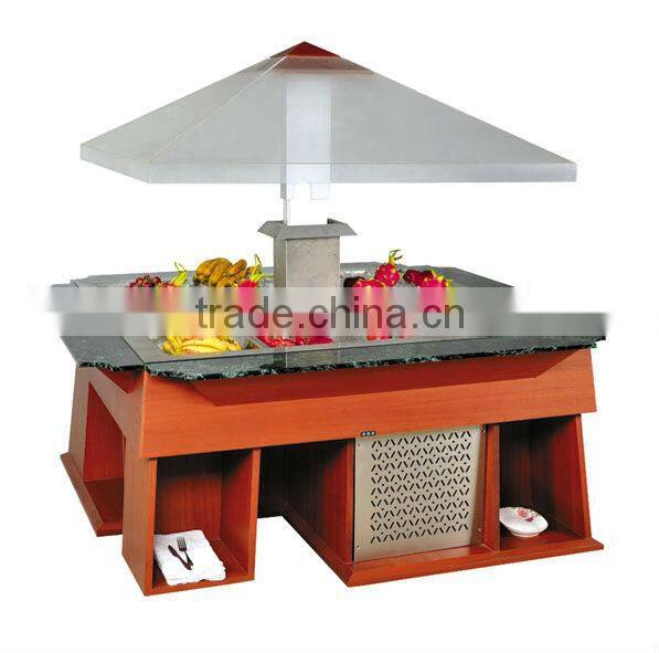 Glass door salad bar refrigerated display salad bar