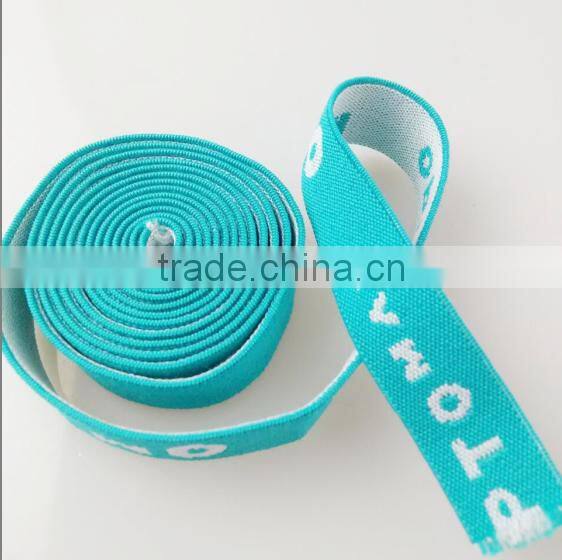 Custom logo jacquard webbing polyester tape elastic belt band
