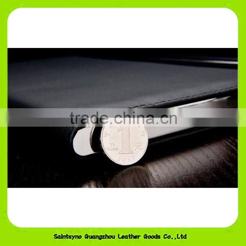 16038 A4 PU leather stainless steel frame magnetic closure folder for documents holder file padfolio