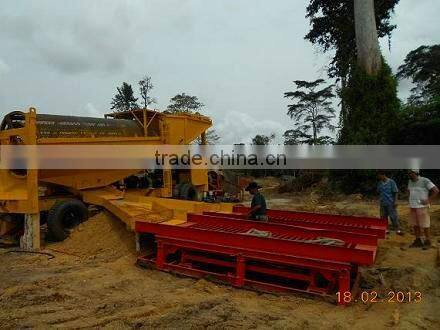 Mobile Gold trommel machine for panning