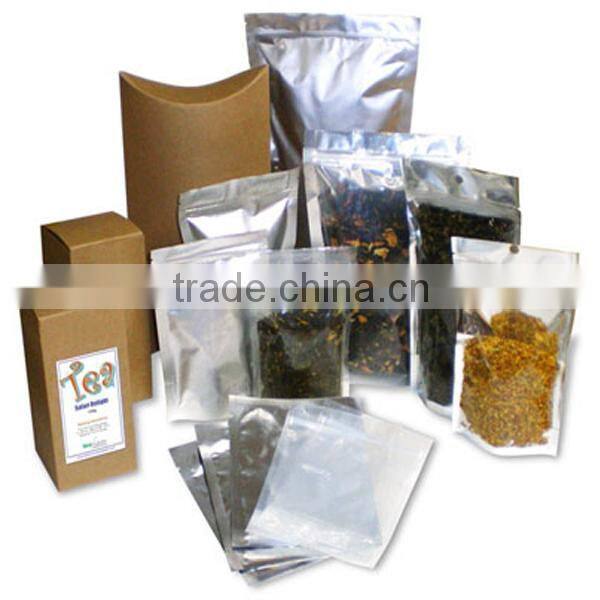 Custom printed matte suiface handling stand up aluminum foil tea bag with zipper