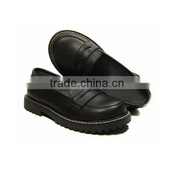 Wide Size African Fitkids Brand Slip On Kids Black Uniform School Shoes