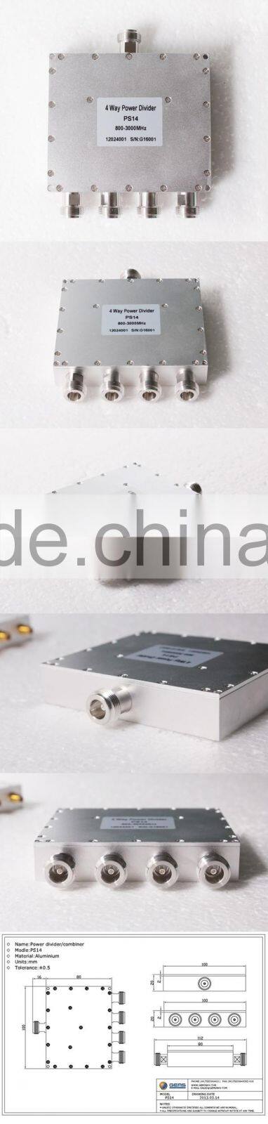 4 way Micro-Strip Power Divider Splitter 800~3000MHz