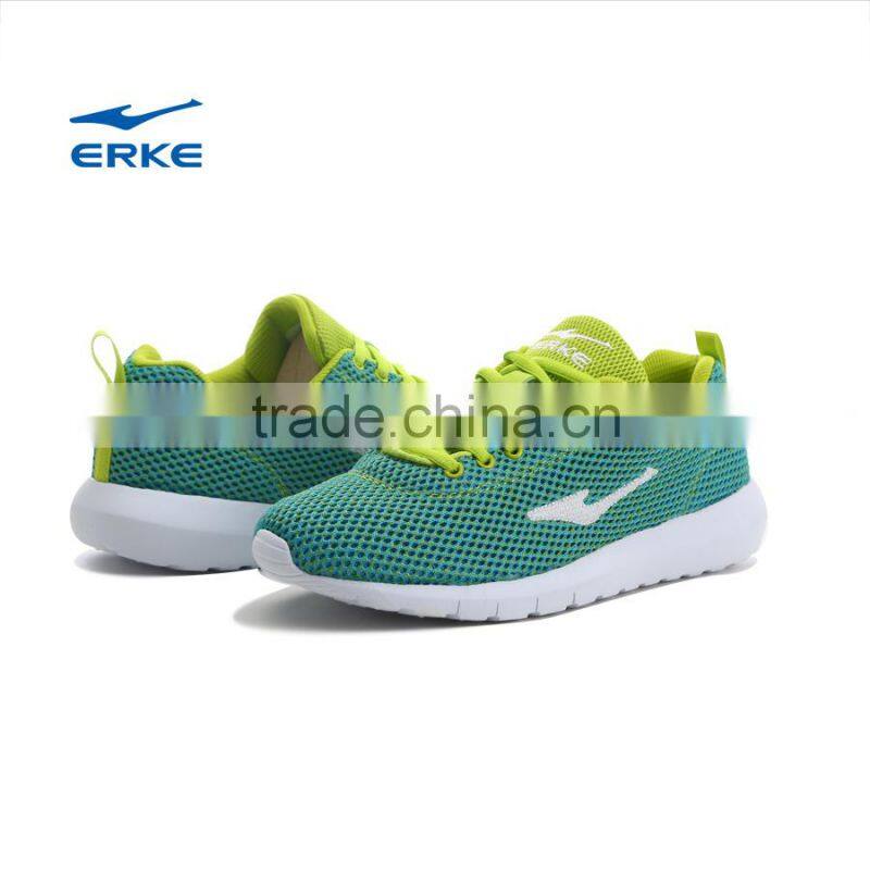 ERKE 2015 womens full fly knitted upper running shoes lightweight breathable sports shoes for girls lady's sneaker for wholesale